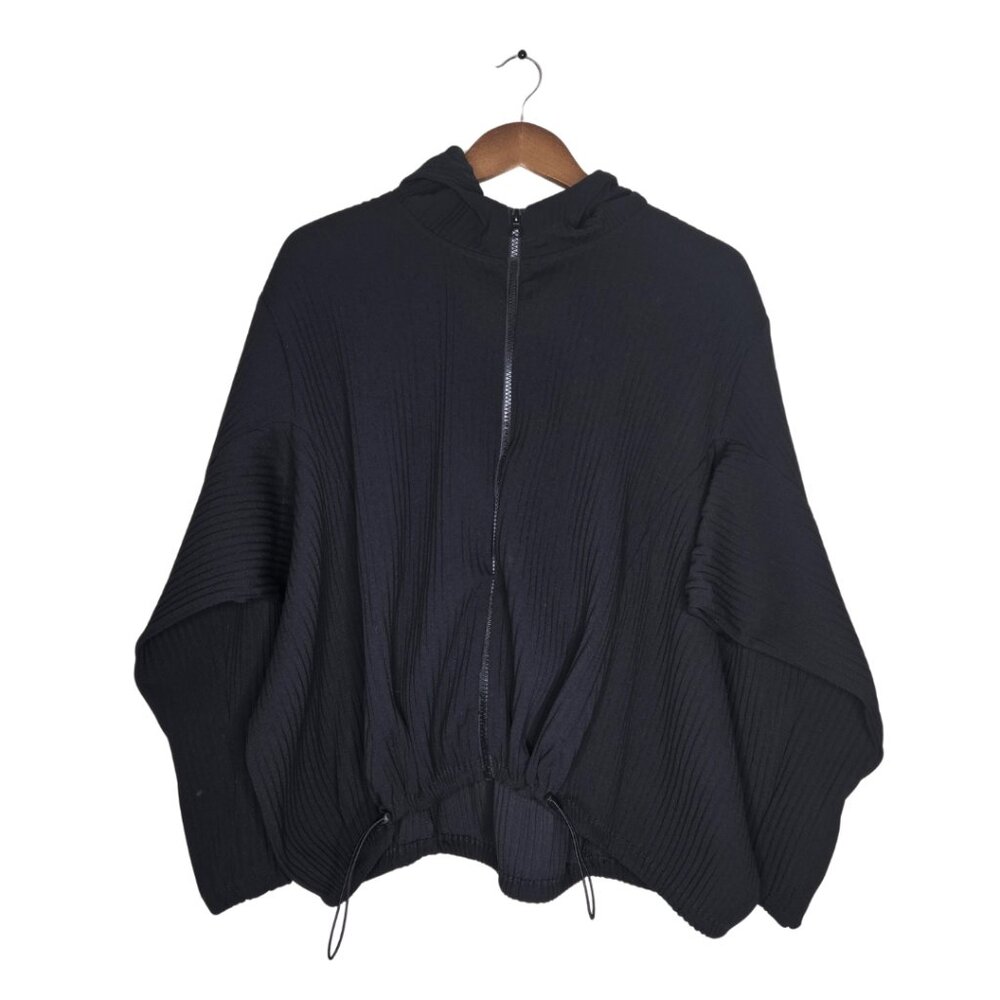 Zara Black Ribbed Zip Up Jacket